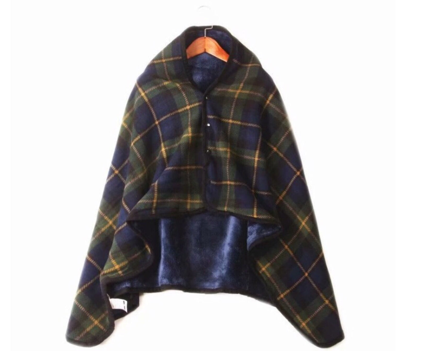 Black watch tartan poncho