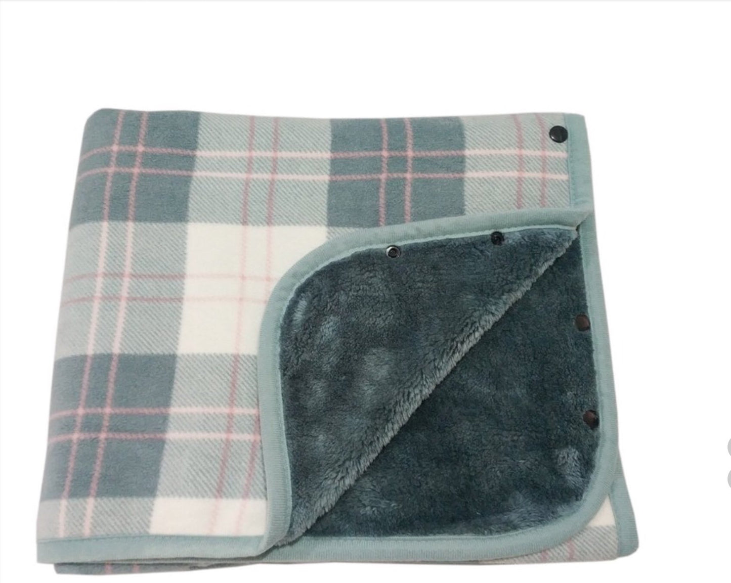 Poncho fleece warm plaid grey and off white great gift, various colours ,next day shipping (Copy)