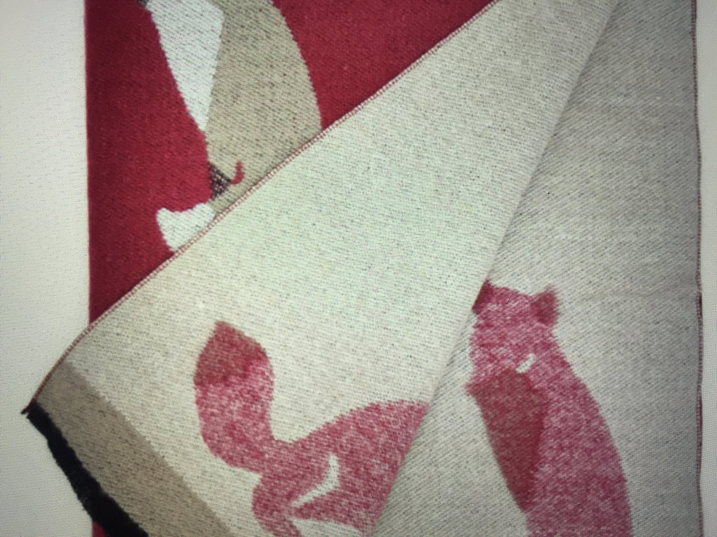 Luxury wine colour fox pashmina soft and reversible