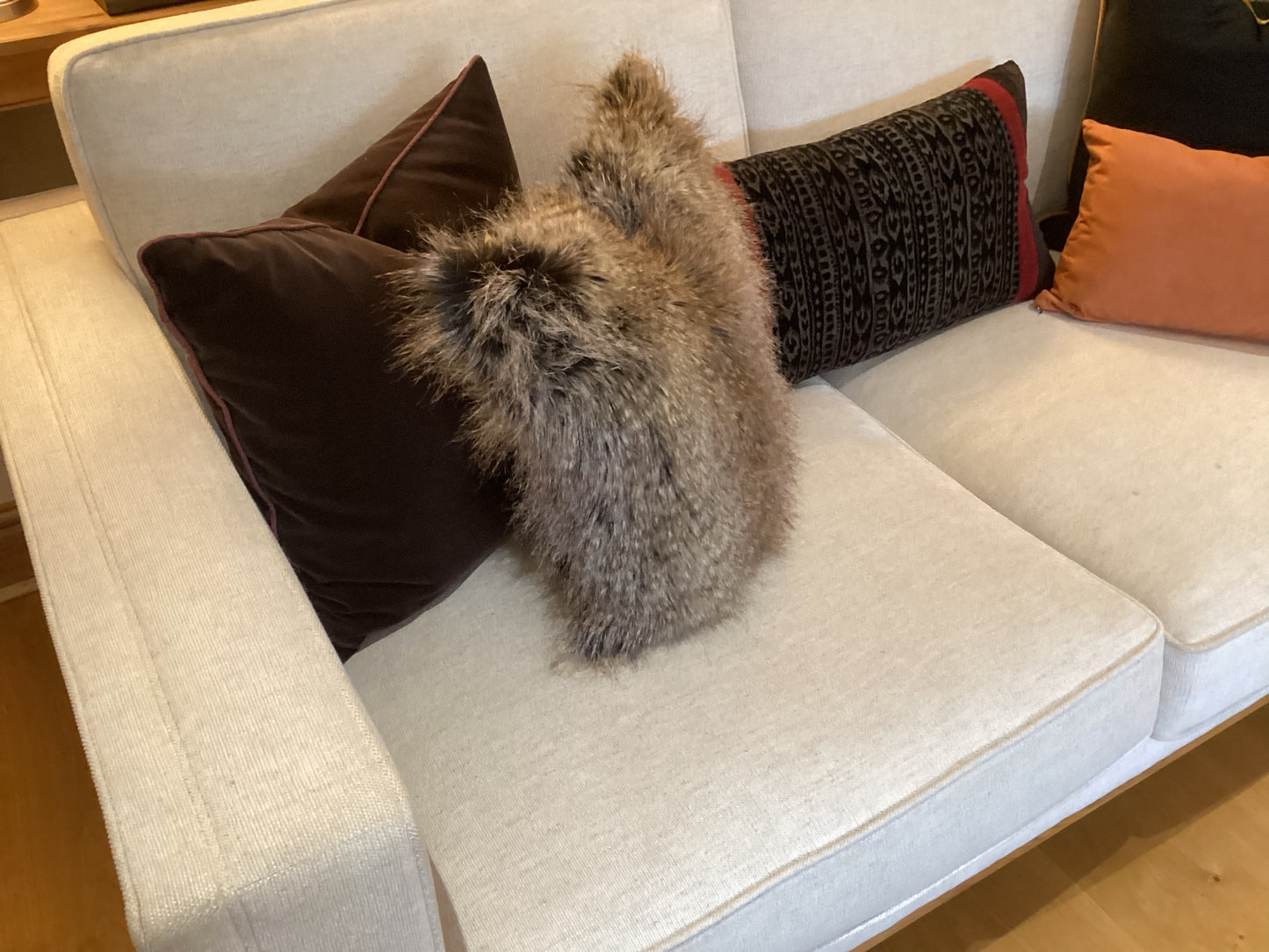Luxury faux-fur cushion cover