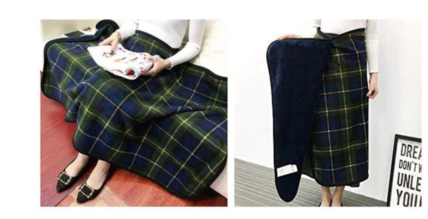 Black watch tartan poncho