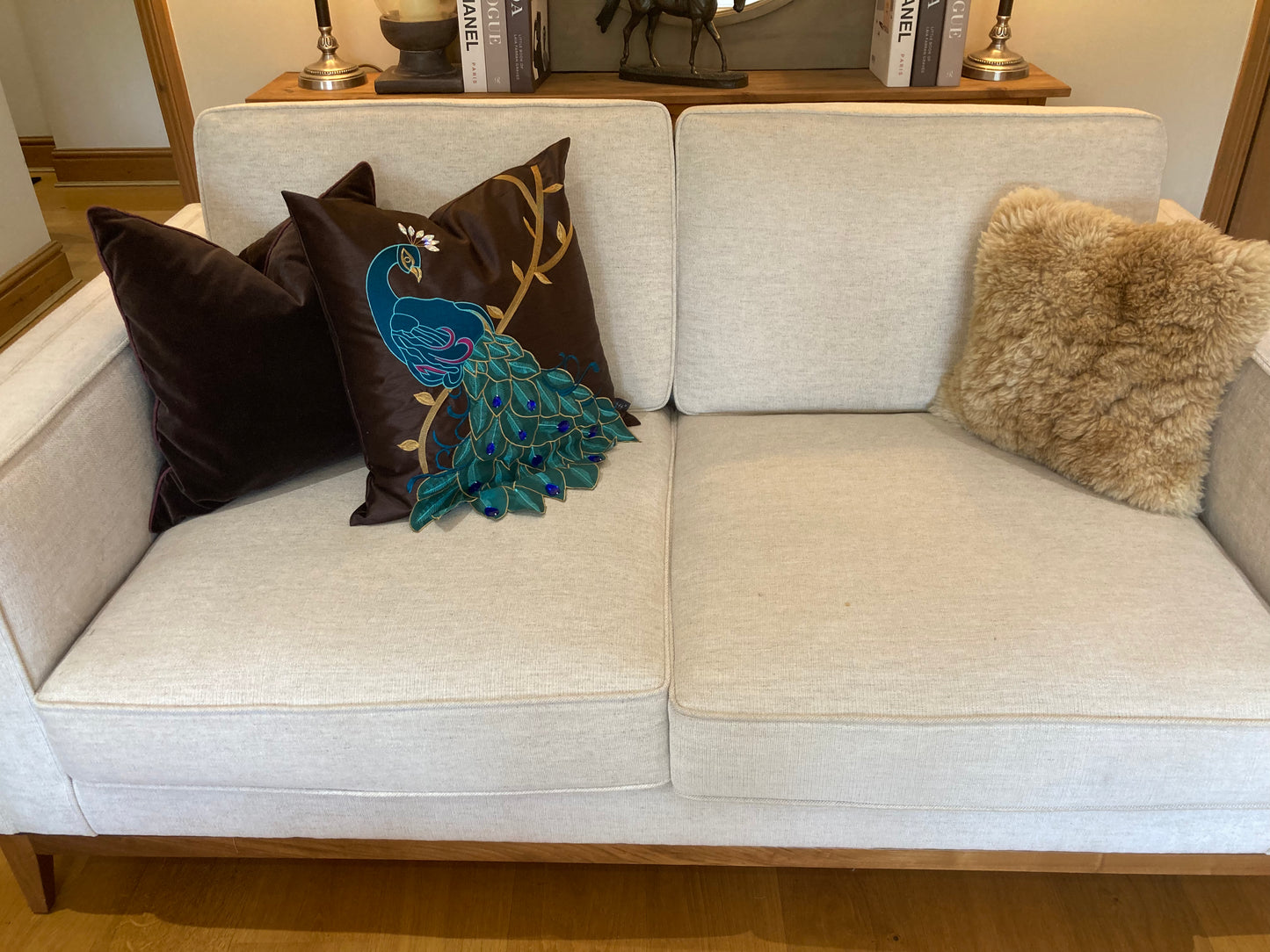 Peacock cushion cover