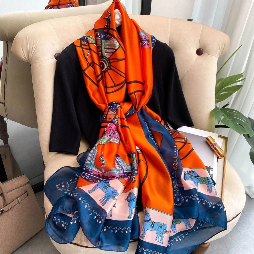 Scarf horse motif