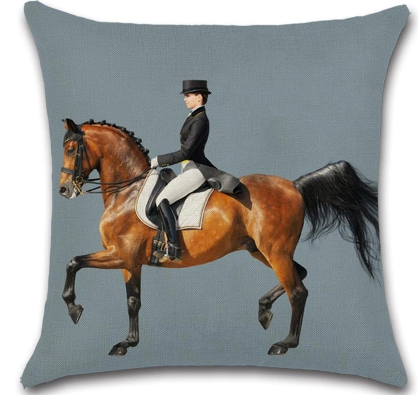 Blue dressage cushion cover
