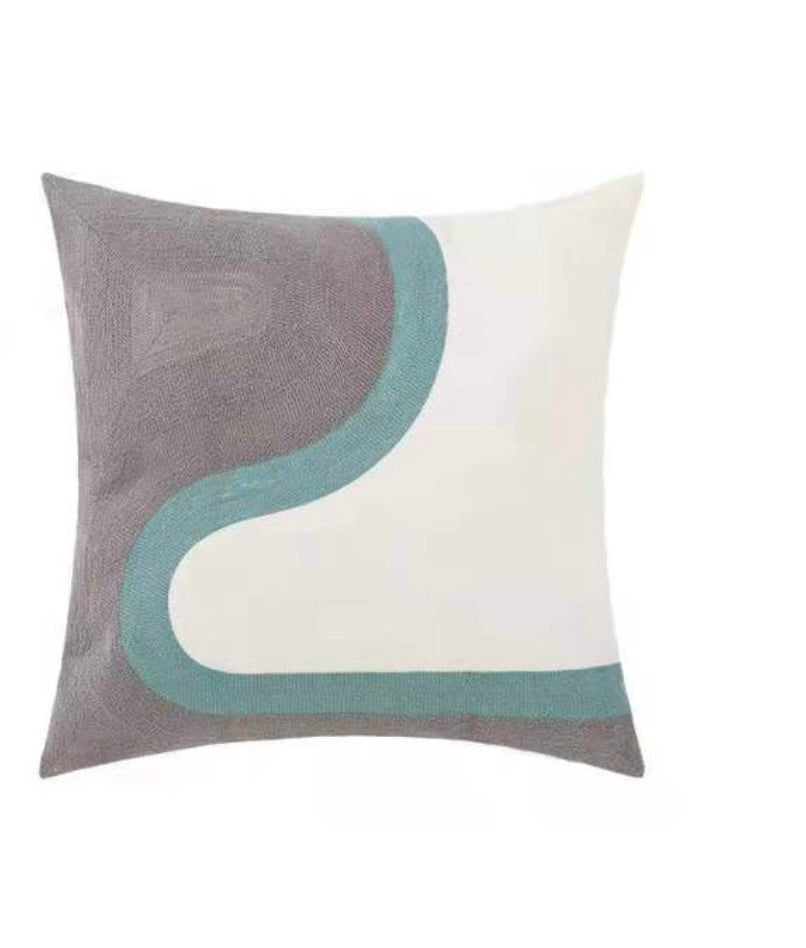 Embroidered fish cushion cover