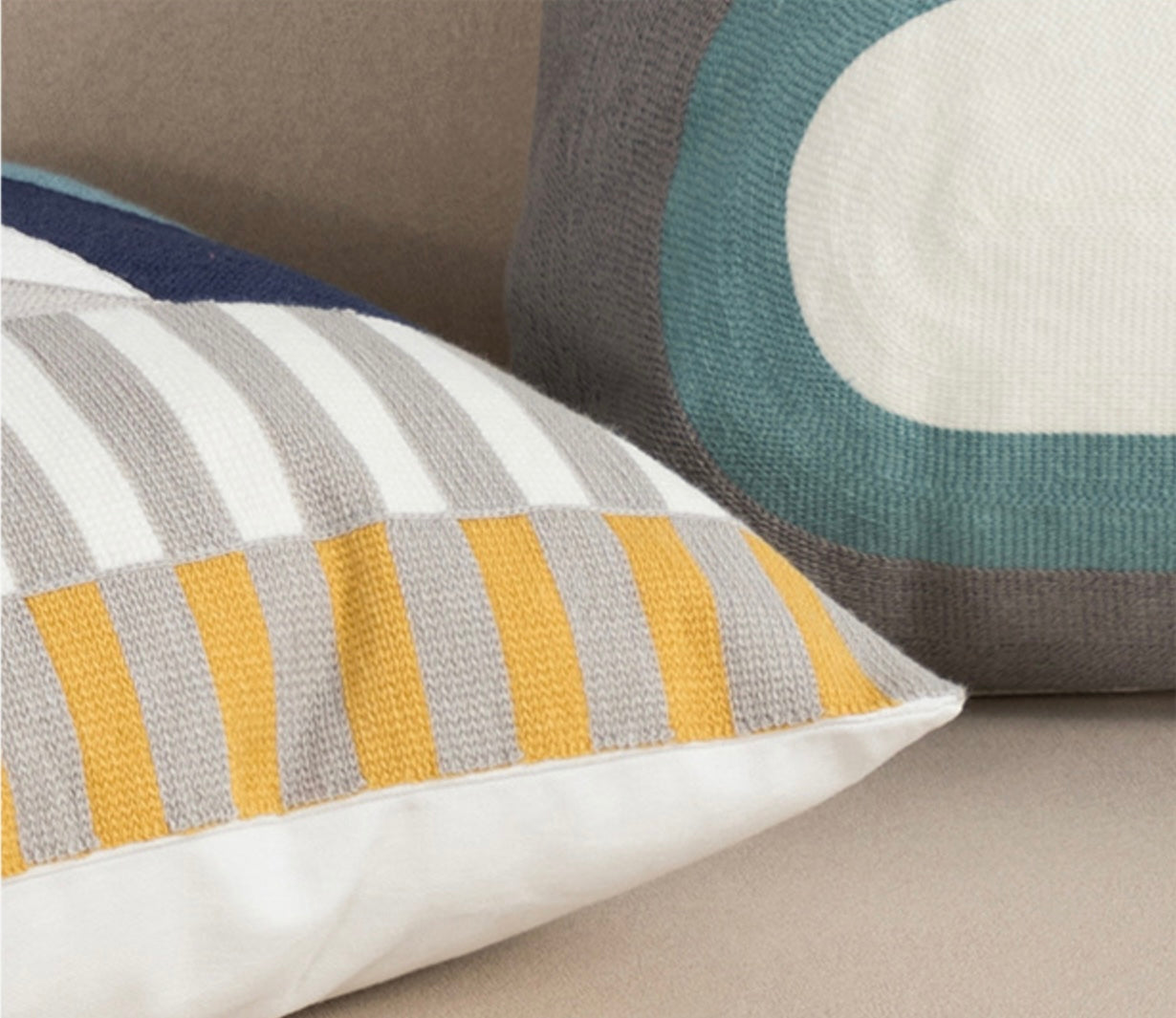 Embroidered fish cushion cover
