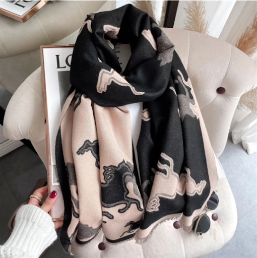 Luxury pashmina equestrian wrap , horse shawl ,scarf cashmere feel fabric great Christmas gift next day shipping