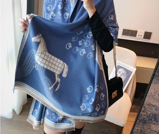Luxury pashmina equestrian wrap , shawl ,scarf cashmere feel fabric great Christmas gift next day shipping