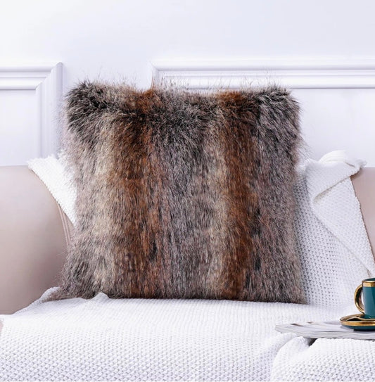 Luxury faux-fur cushion cover