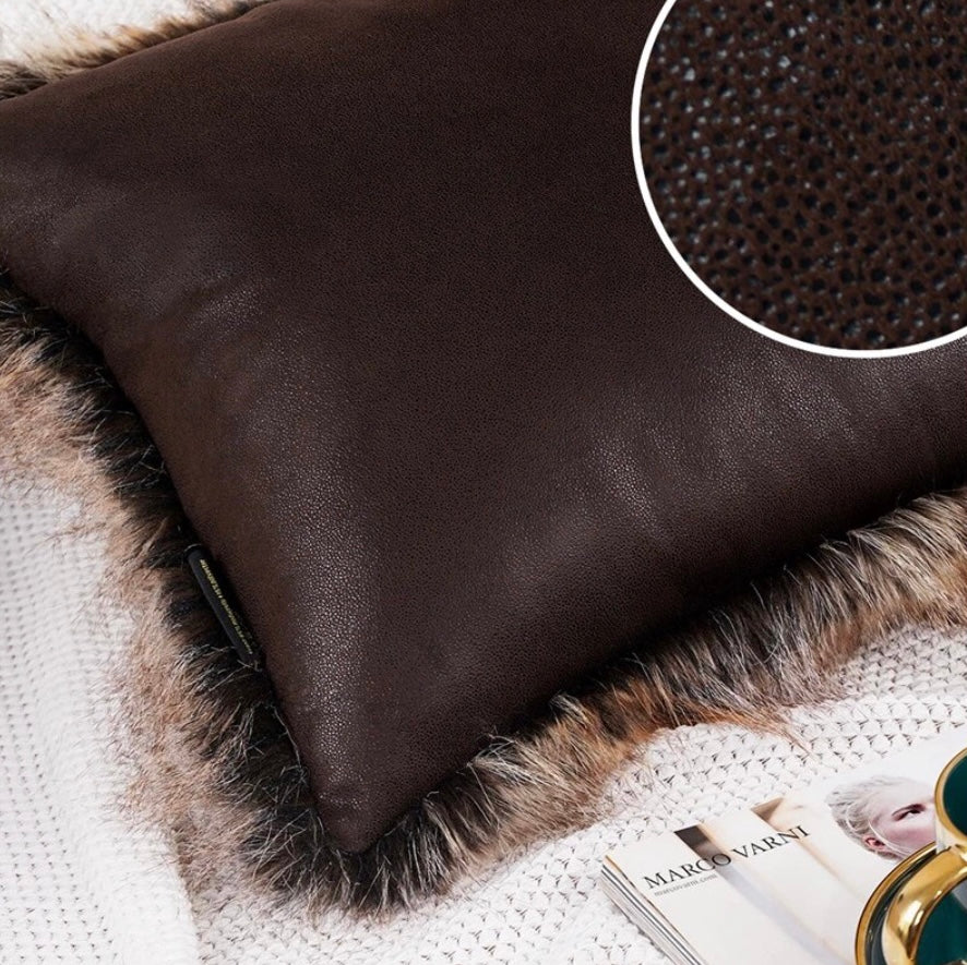 Luxury faux-fur cushion cover