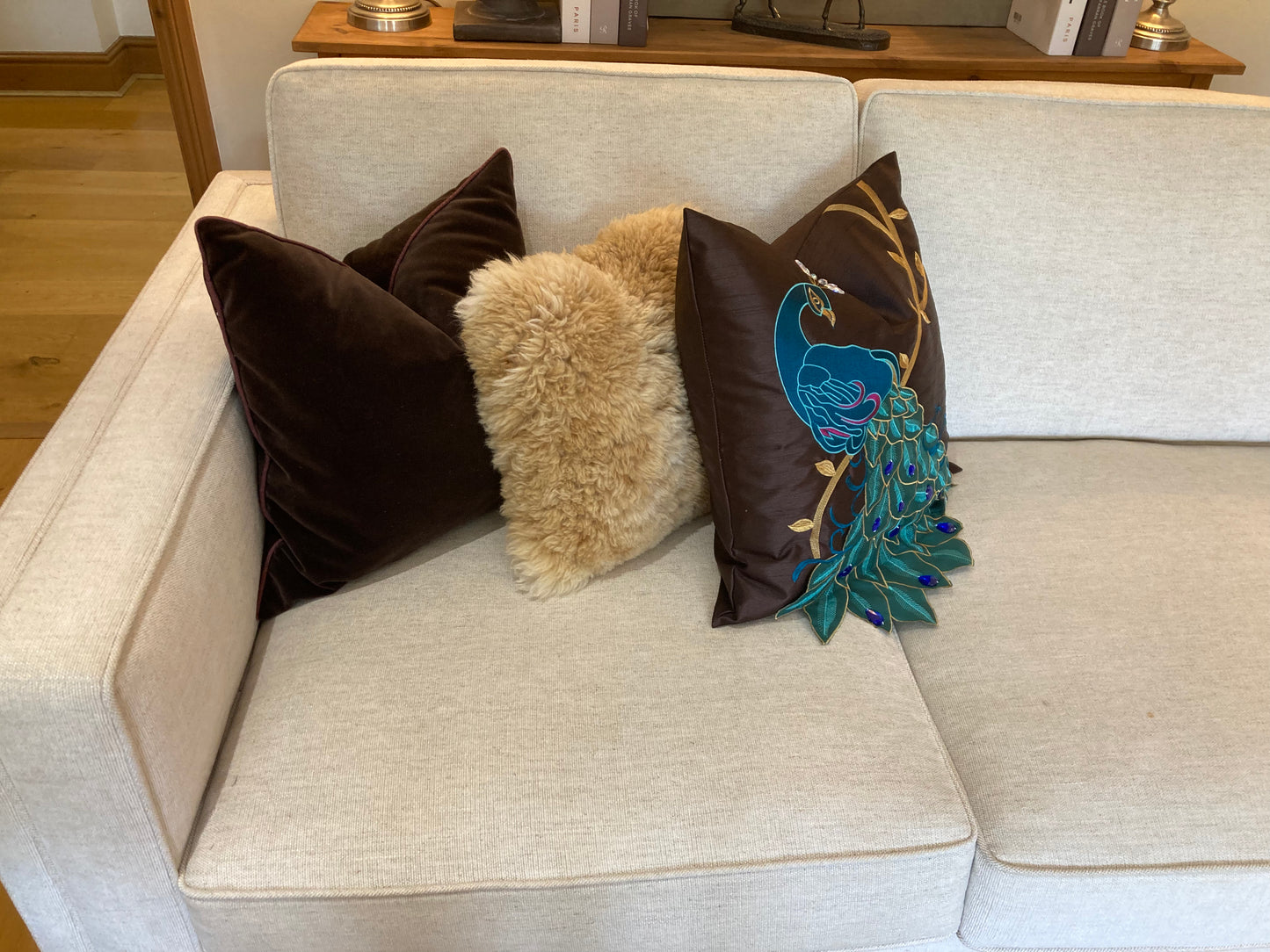 Peacock cushion cover