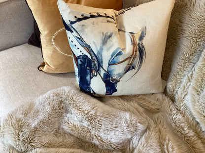 Dressage Linen cushion cover