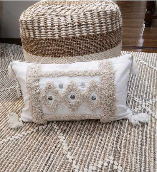 Boho Moroccan style embroidered cushion cover