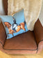 Blue dressage cushion cover