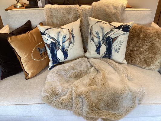 Dressage Linen cushion cover