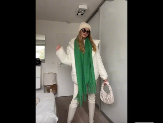 Luxury wide green scarf