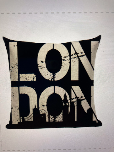 London pillow / cushion cover Black and Cream