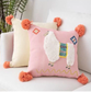 Luxury pink alpaca cushion /pillow cover with Pom Pom