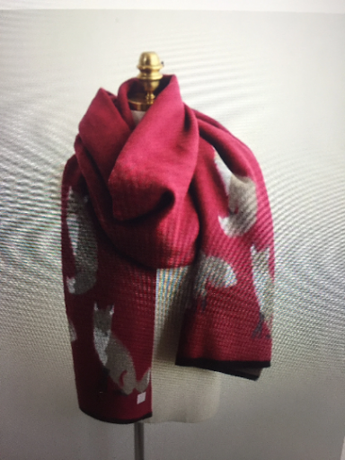 Luxury wine colour fox pashmina soft and reversible